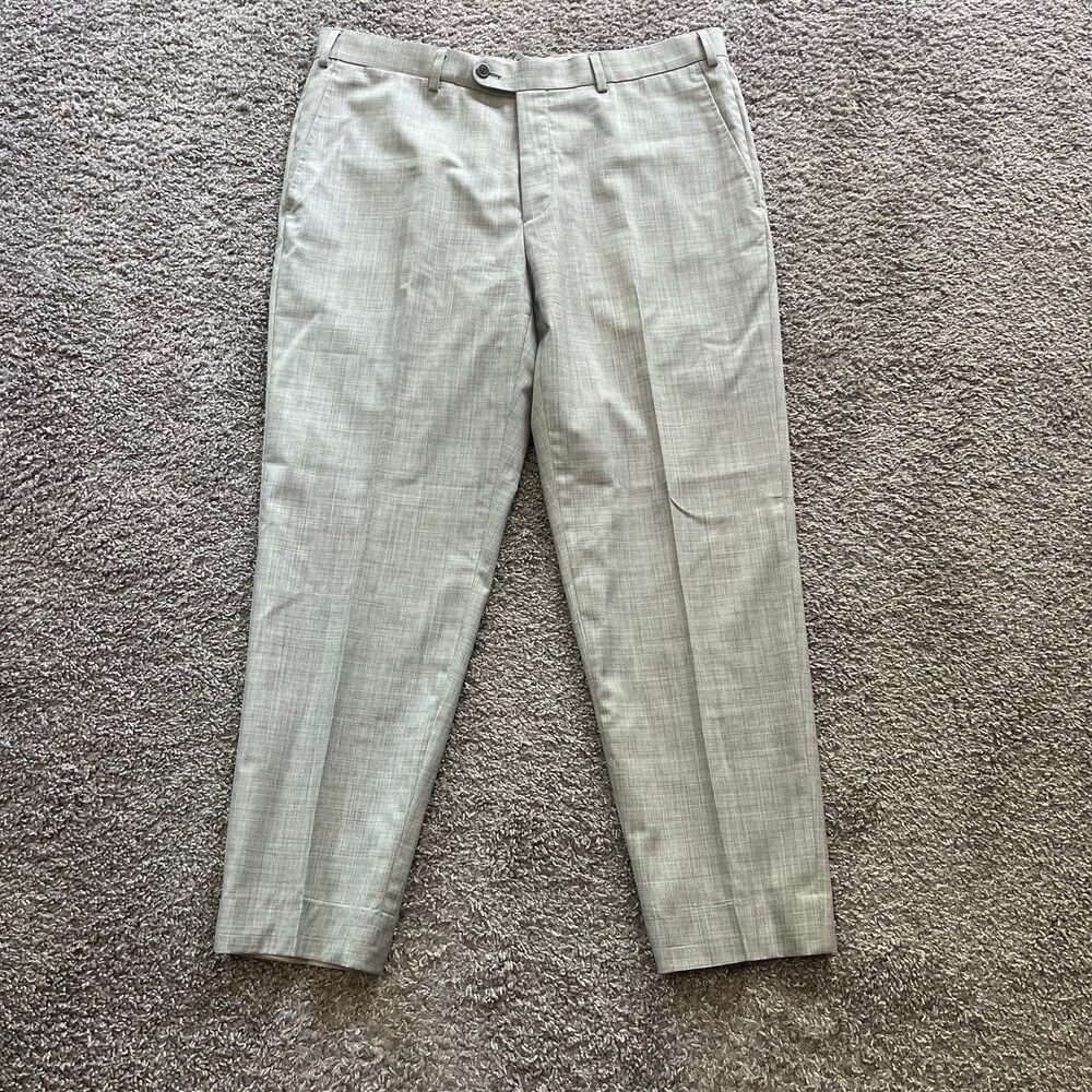 Suitsupply Super 120s Wool Slim Fit Tapered Suit Trousers Pants Light Grey Sz 36